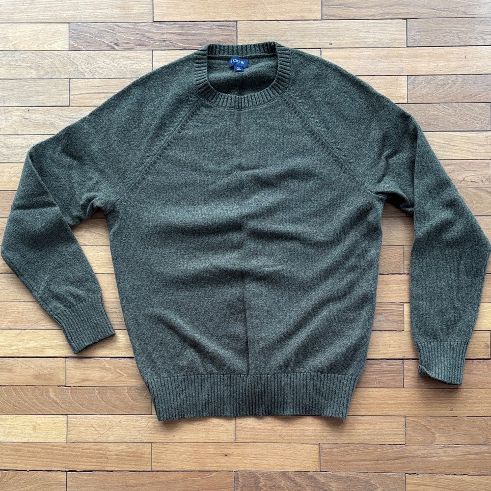 J. Crew Men's Olive Crewneck Sweater